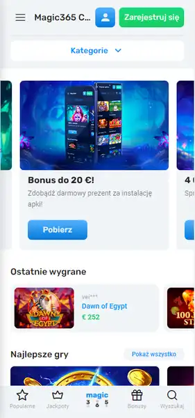 Wyświetl Magic 365 Casino Ze Smartfona