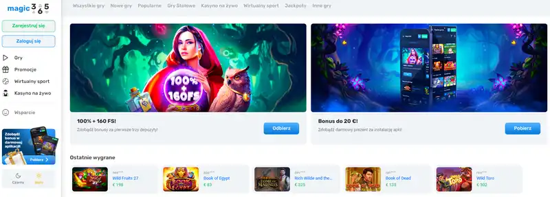 Magic 365 Main Page